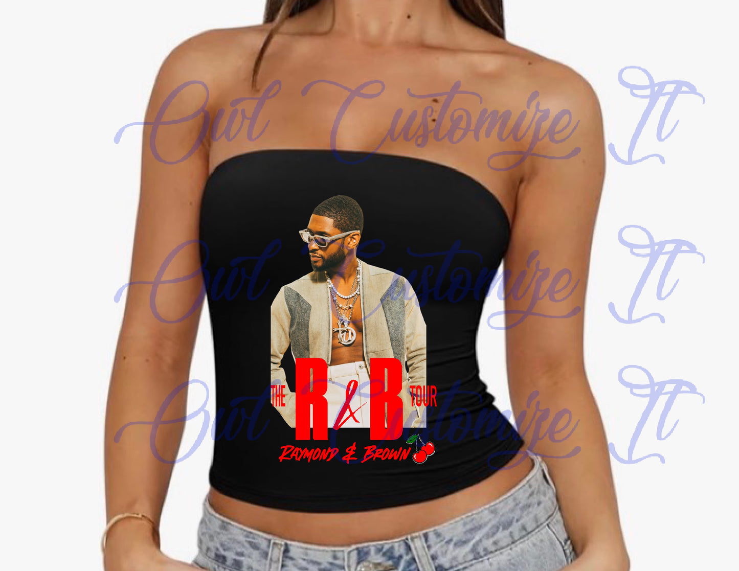 RnB Tour Strapless Tube Top Double Lined & Non-Slip Y2K Backless Crop Tops for Summer Going Out