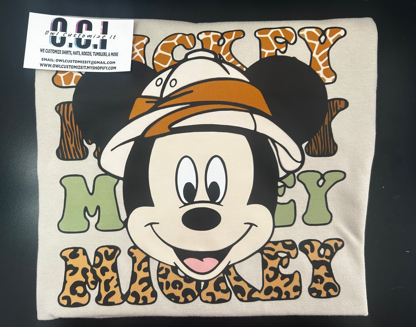 Safari Mouse Birthday Shirt, Wild One Birthday Shirt, Jungle Safari Birthday Tee, Cartoon Mouse Safari Party Shirt, Animal Print Birthday