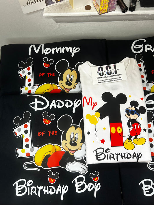 Mouse 1st Birthday Family Shirts | Personalized Matching Birthday Tees | Custom