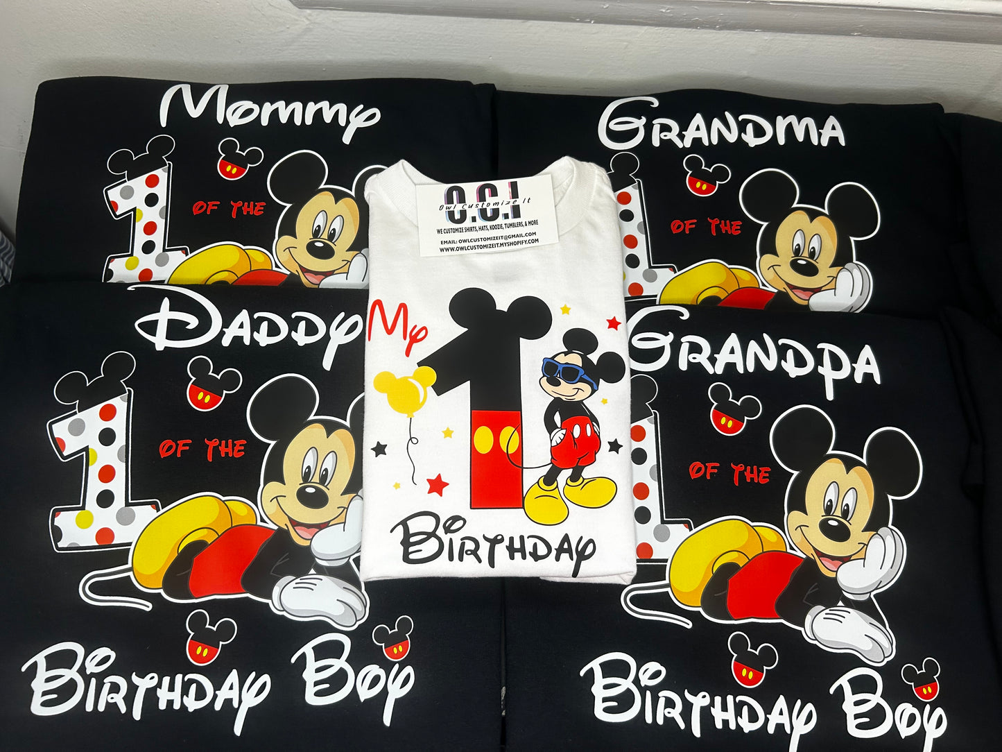 Mouse 1st Birthday Family Shirts | Personalized Matching Birthday Tees | Custom