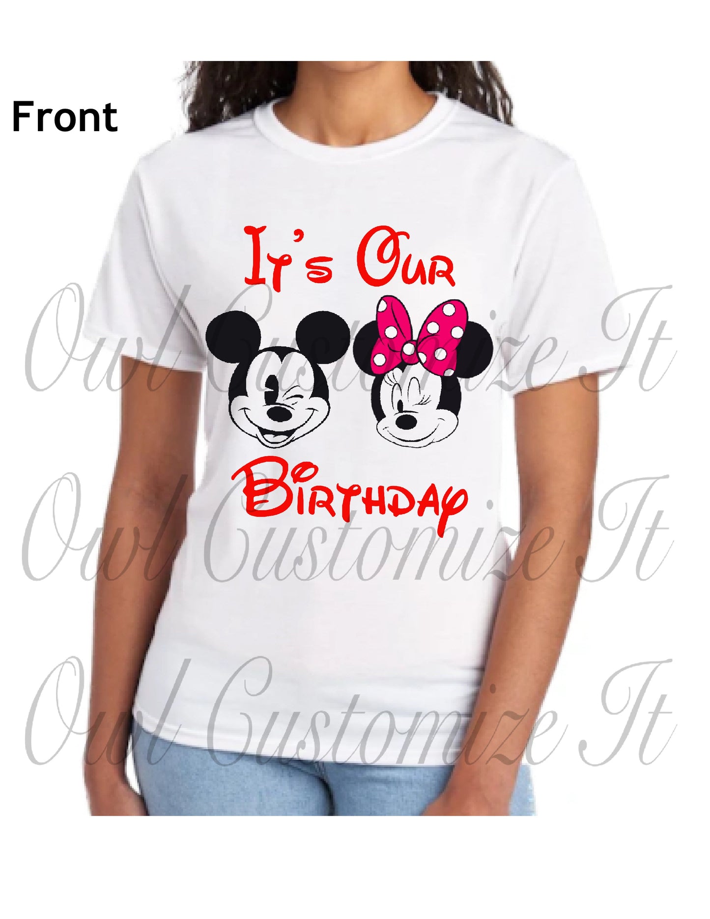 Twin Mickey and Minnie Mouse Birthday Shirt