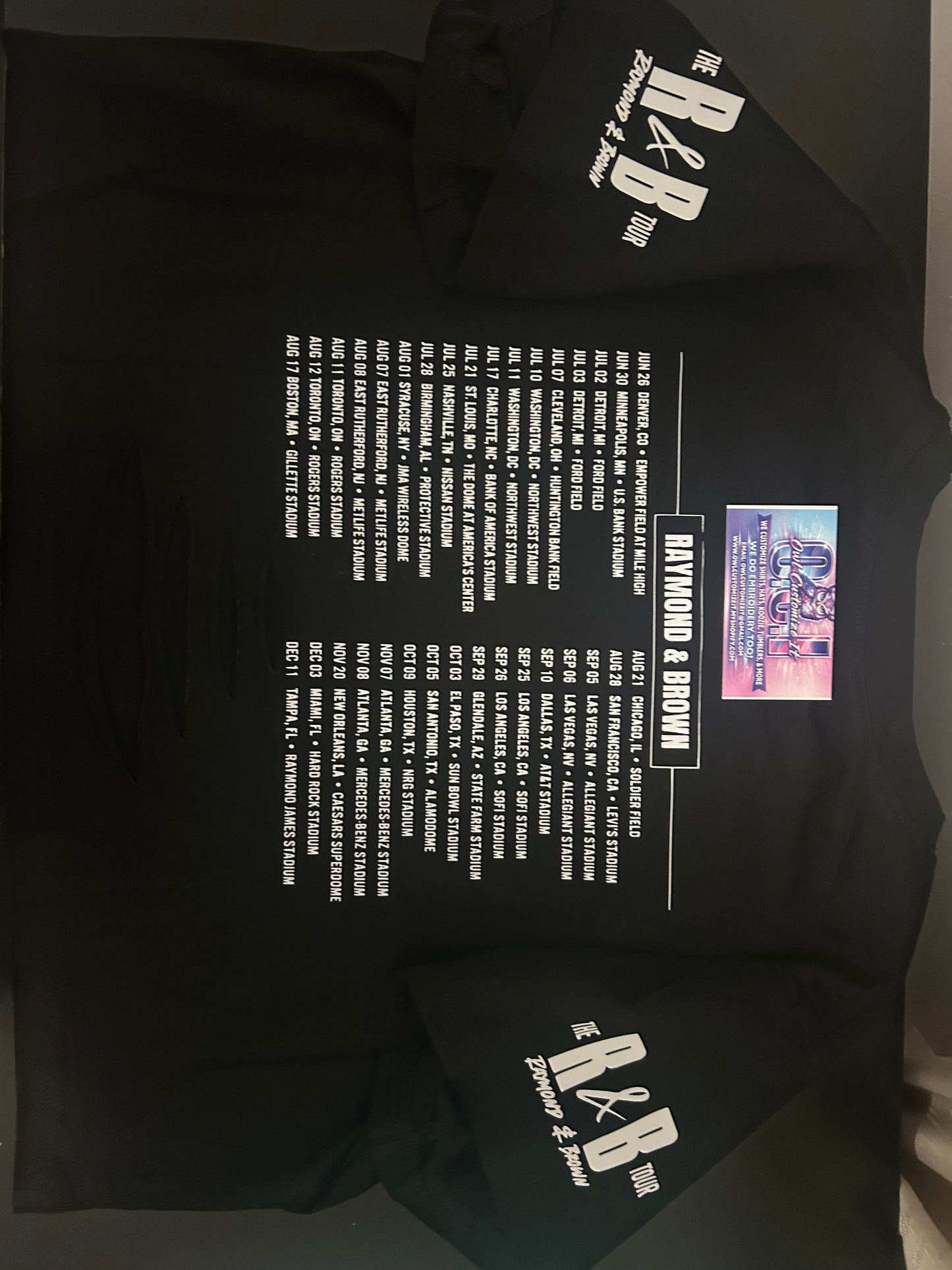 R&B Tour Shirt – Tour DATES on BACK Hip Hop Streetwear,  Crop Top, 90s Inspired Fan Merch