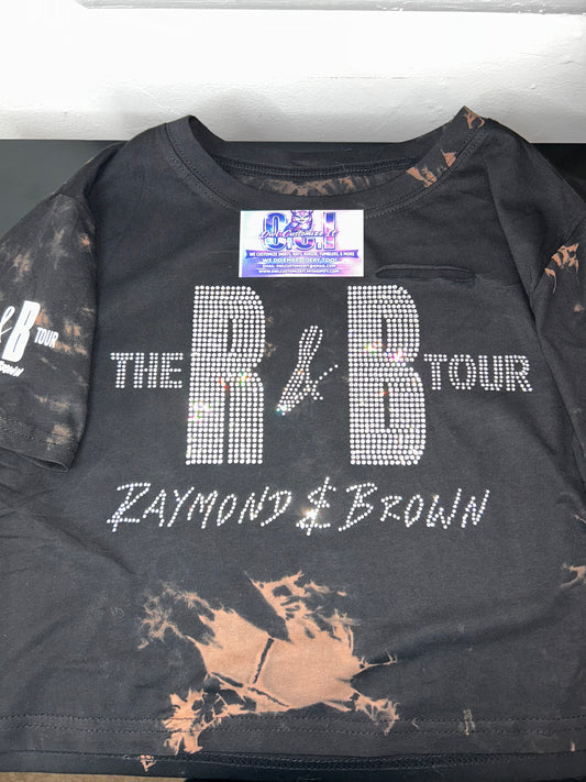 Rhinestones on the front only Chris Brown RnB Tour Shirt – Vintage Concert Graphic Tee, Hip Hop Streetwear, Bleached Crop Top, 90s Inspired Fan Merch