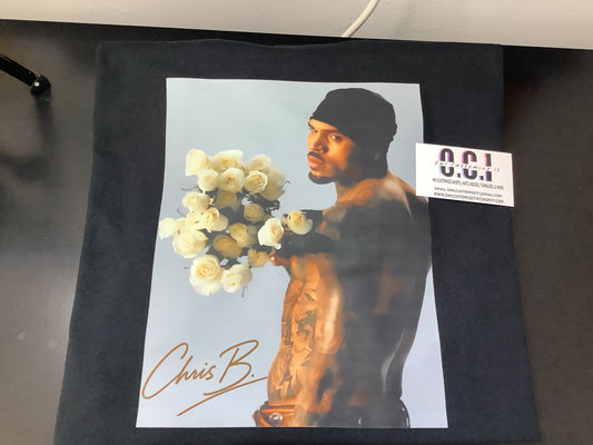Chris Brown Custom T-shirt with Signature