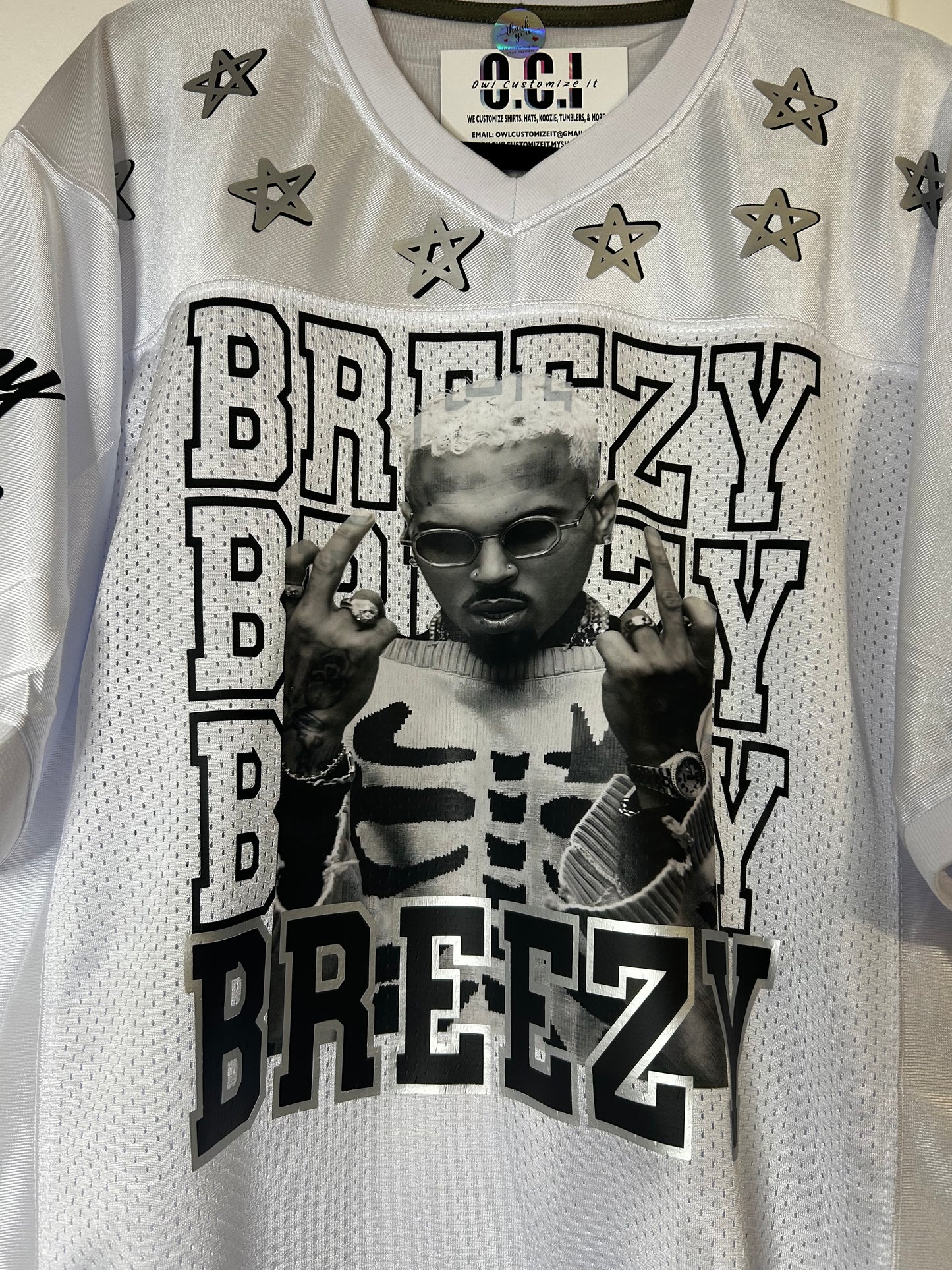 Custom Breezy Jersey Black & White Photo