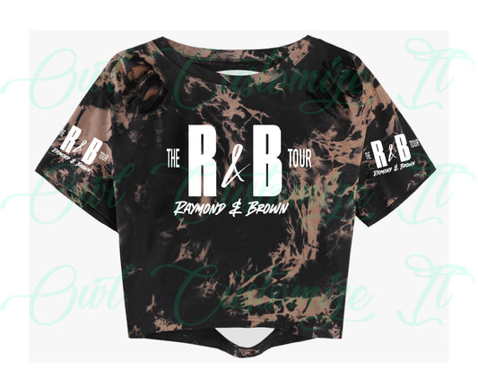 Usher Raymond R&B Tour Shirt – Vintage Concert Graphic Tee, Hip Hop Streetwear, Bleached Crop Top, 90s Inspired Fan Merch