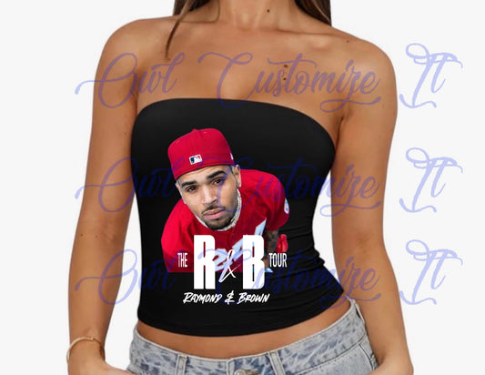RnB Breezy Tour Strapless Tube Top Double Lined & Non-Slip Y2K Backless Crop Tops for Summer Going Out (Copy)