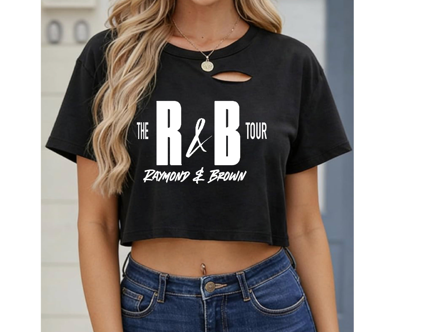 R&B Tour Shirt – Tour DATES on BACK Hip Hop Streetwear,  Crop Top, 90s Inspired Fan Merch